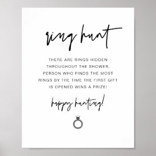 MARLO Modern Boho Ring Hunt Bridal Shower Game  Po Poster