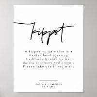 MARLO Modern Bold Kippot Kippah Wedding Poster