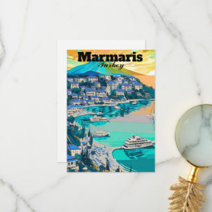 Marmaris Travel Postcard Art, Marmaris Turkey Post