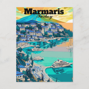 Marmaris Travel Postcard Art, Marmaris Turkey Post
