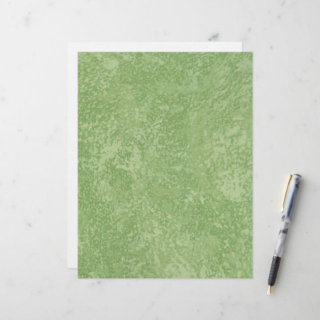 Marmorino Green Faux Finish Paper Sheet (Front/Back In Situ)