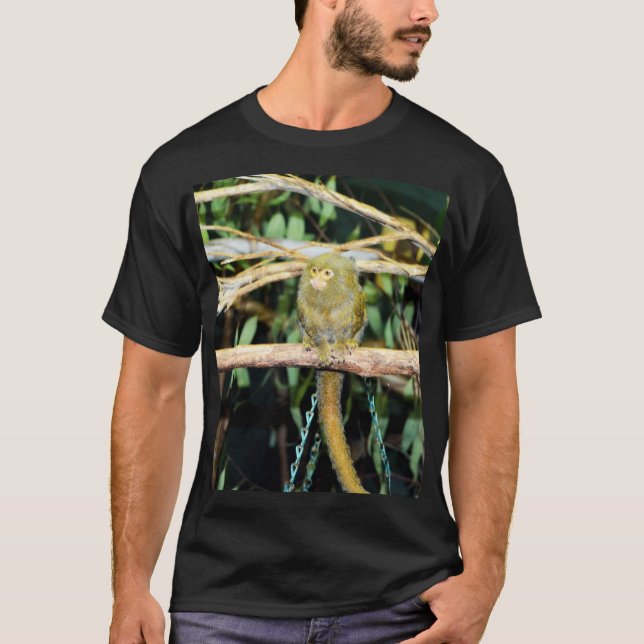 Marmoset Monkey Sitting On A Branch, T-Shirt (Front)