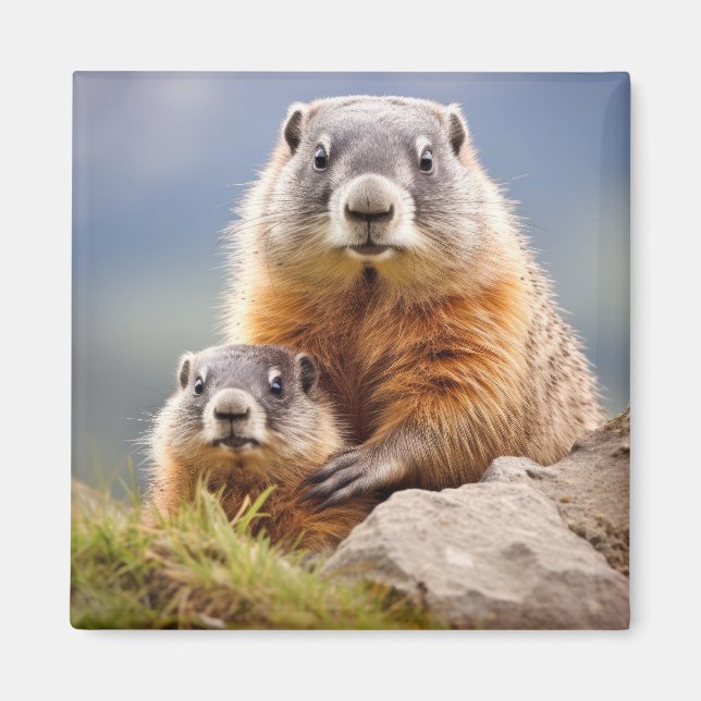 Marmot Animal Wild Beauty Freedom Wilderness Love Magnet (Front)