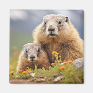 Marmot Animal Wild Beauty Freedom Wilderness Love Magnet
