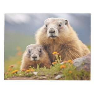 Marmot Animal Wild Beauty Freedom Wilderness Love Notepad