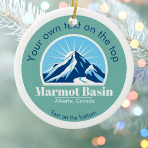 Marmot Basin Alberta Canada Blue Mountain Ceramic Tree Decoration