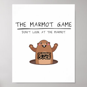 Marmot Game Over – Alpine Skiing Retro Design Poster