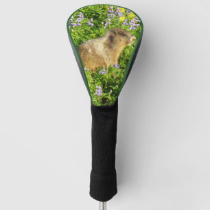 Marmot in Mount Rainier Wildflowers Golf Head Cover