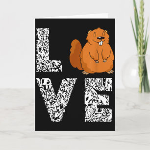 Marmot Love Rodent Animal Ground Hog Woodchuck Card