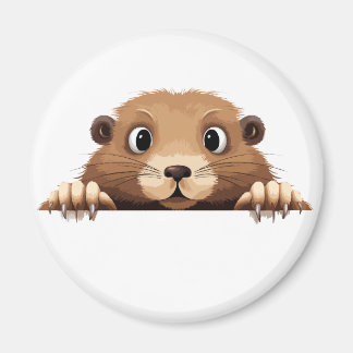 Marmot Peeking Cute Adorable Funny Animal Cartoon Magnet