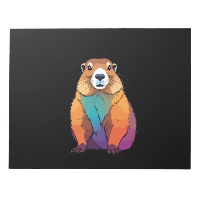 Marmot Vector Art with Vibrant Colours Notepad (Front)