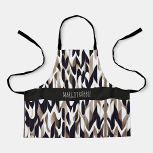 Marocco Triangle Geometric Brown Grey Pattern Apron