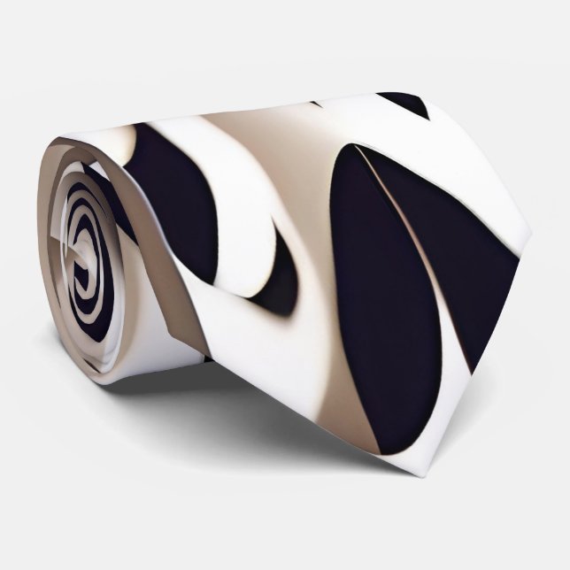 Marocco Triangle Geometric Brown Grey Pattern Tie (Rolled)