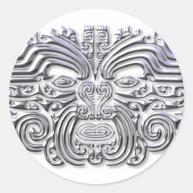 Maroi tattoo-silver classic round sticker (Front)