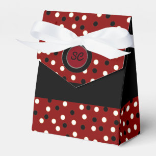 Maron Black & White Poka Dot Tent Favour Box