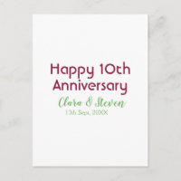 MARON GREEN PASTEL happy 10th anniversary wedding