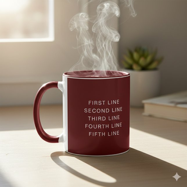 Maroon 11 oz Combo Mug with Personalised Text (Maroon 11 oz Combo Mug with Personalized Text)