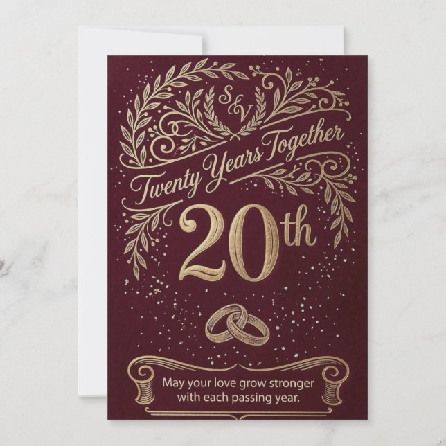 Maroon 20th Anniversary Card (Front)