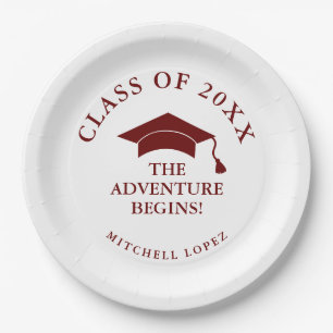 Maroon Adventure Begins Graduation Paper Plate