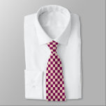 Maroon and beige checkerboard pattern tie<br><div class="desc">A beige and maroon checkerboard pattern with alternating squares. Symmetrical and evenly spaced,  it creates a classic,  orderly visual effect.</div>