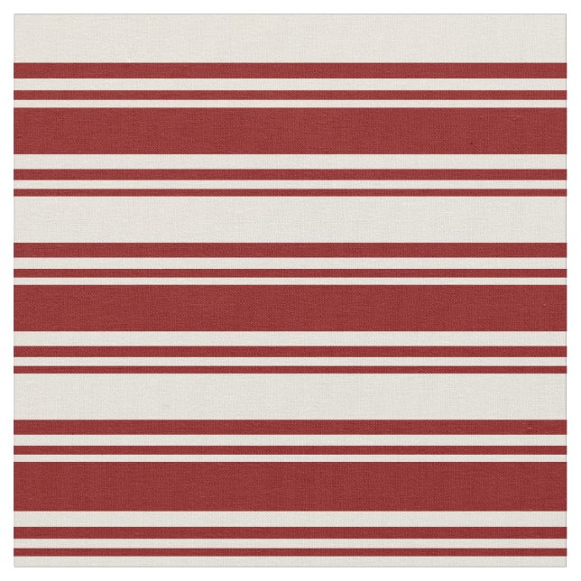Maroon and Beige Lines/Stripes Pattern Fabric (Close Up)