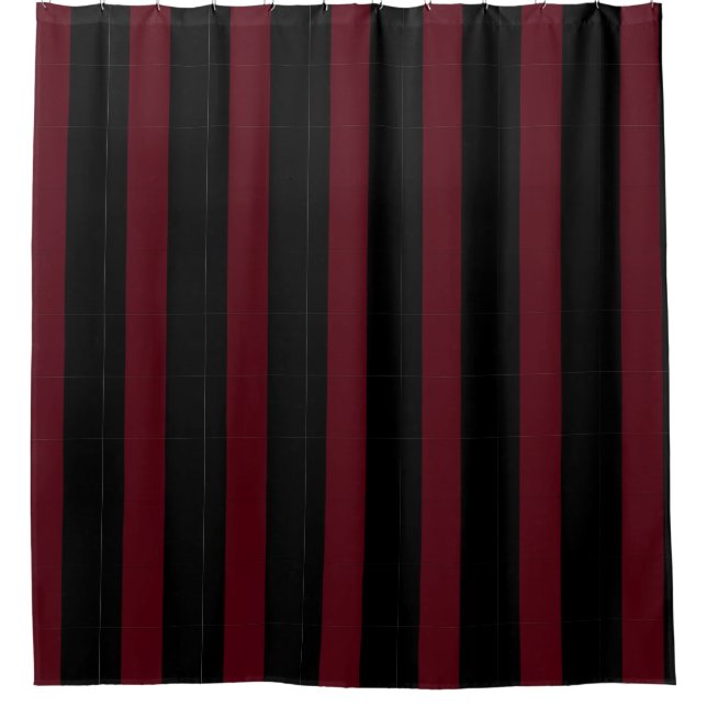 Maroon and Black Strip Curtain (Front)