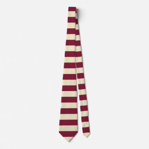 Maroon and Cream Horizontal Stripe Pattern Tie