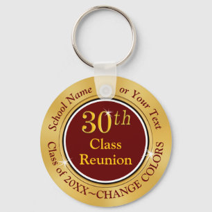 Maroon and Gold 30 year High School Reunion Ideas Key Ring