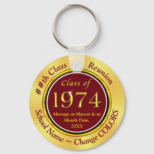 Maroon and Gold Cheap Class of 1970 Reunion Ideas Key Ring