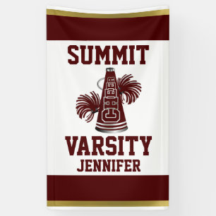 Maroon and Gold Cheer Vertical Banner 2