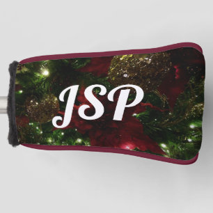 Maroon and Gold Christmas Tree I Holiday Photo Golf Head Cover