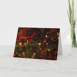 Maroon and Gold Christmas Tree II Holiday Card