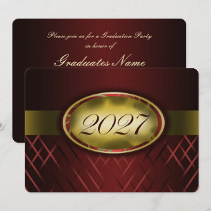 Maroon and Gold Class of 2027 Party Invitation