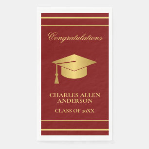 Maroon and Gold Custom Napkin