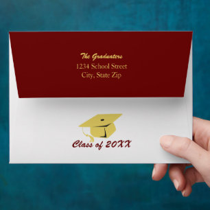 Maroon and Gold Graduation Party Envelope