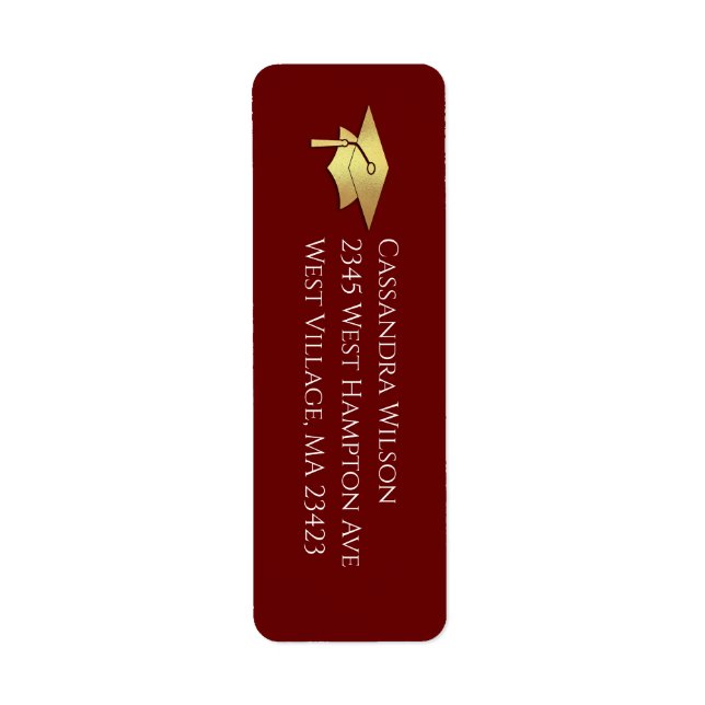 Maroon and Gold Graduation Return Address (Front)