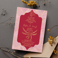 Maroon and gold Hindu wedding knot Ganesha 