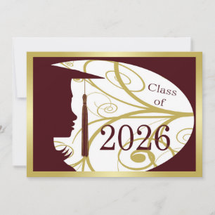 Maroon and Gold Silhouette 2026 Card