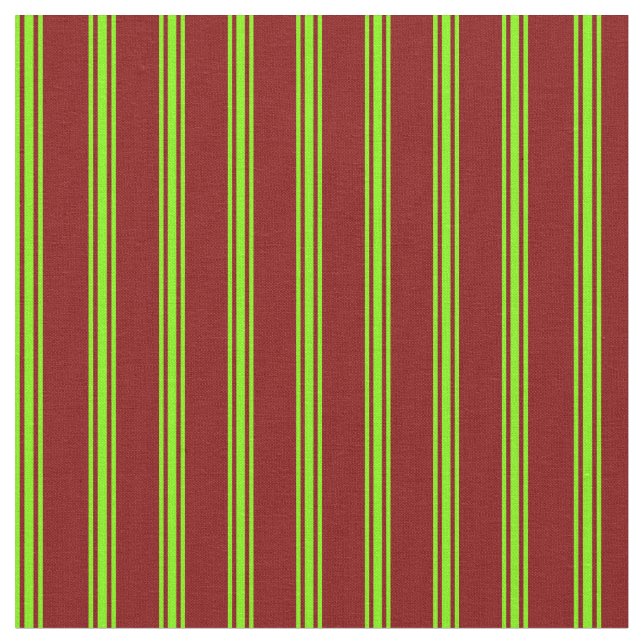 Maroon and Green Coloured Lines/Stripes Pattern Fabric (Close Up)