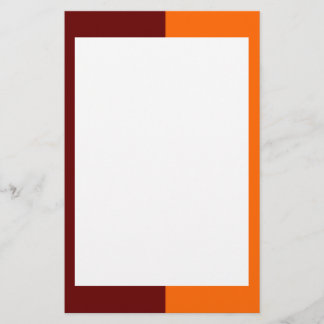 Maroon and Orange Border Stationery