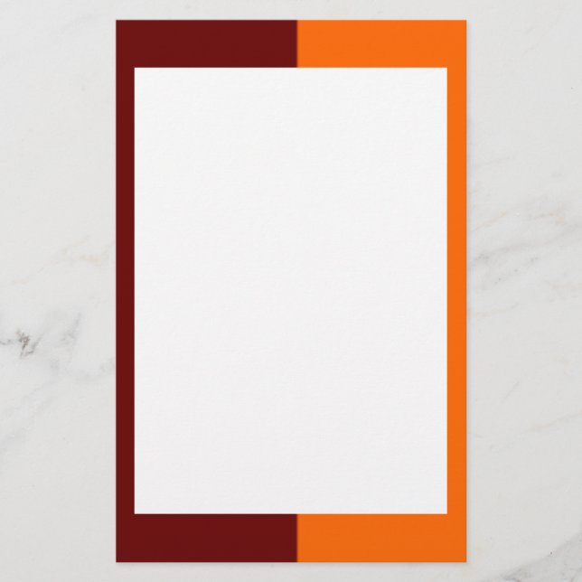 Maroon and Orange Border Stationery (Front)