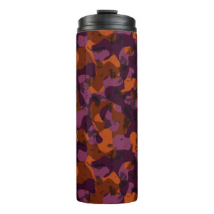 maroon and orange camo abstract thermal tumbler