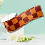 Maroon and Orange Chequered Vintage Satin Ribbon<br><div class="desc">Maroon and Orange Chequered Vintage</div>