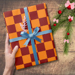 Maroon and Orange Chequered Vintage Wrapping Paper<br><div class="desc">Maroon and Orange Chequered Vintage Wrapping Paper</div>