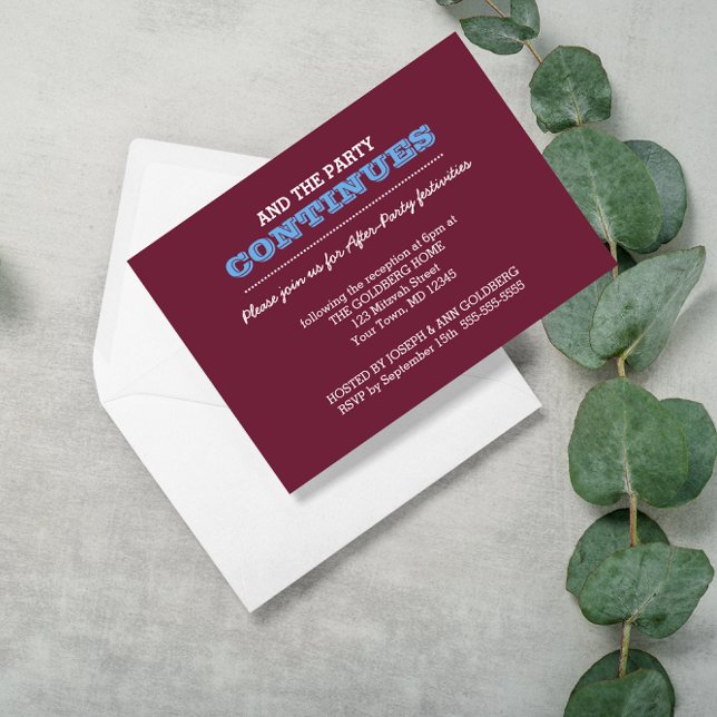 Maroon and Powder Blue After Party or Details Invitation (Creator Uploaded)