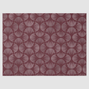 Maroon and Silver Art Deco Fan Pattern Decoupage Tissue Paper