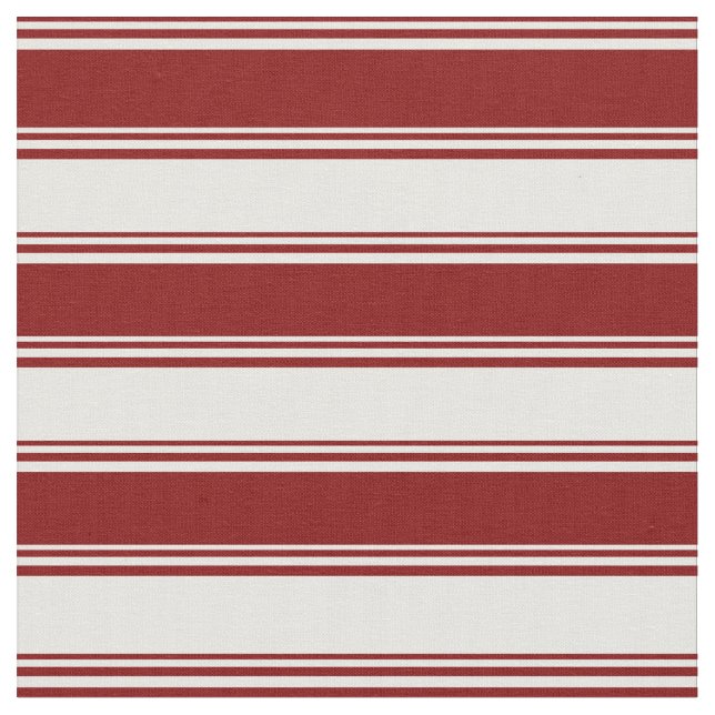 Maroon and White Coloured Lined Pattern Fabric (Close Up)