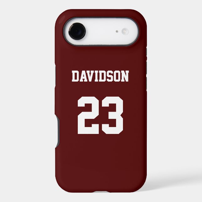 Maroon and White Custom Jersey Name Number (Back)