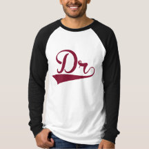 Maroon and White Doctor Long Sleeved Ragland Shirt