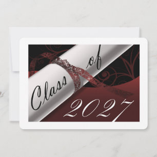 Maroon and White Graduation Announcement
